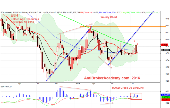 November 10, 2016 Golden Agri Resources Weekly and MACD